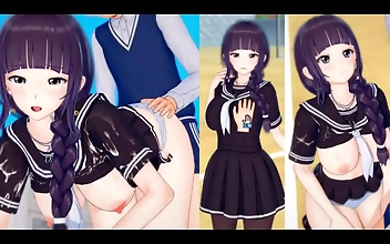 Witness the Erotic Allure of JK Futaba! Luscious MILF with Big Tits Gets Her Breasts Squeezed in 3DCG Animation!